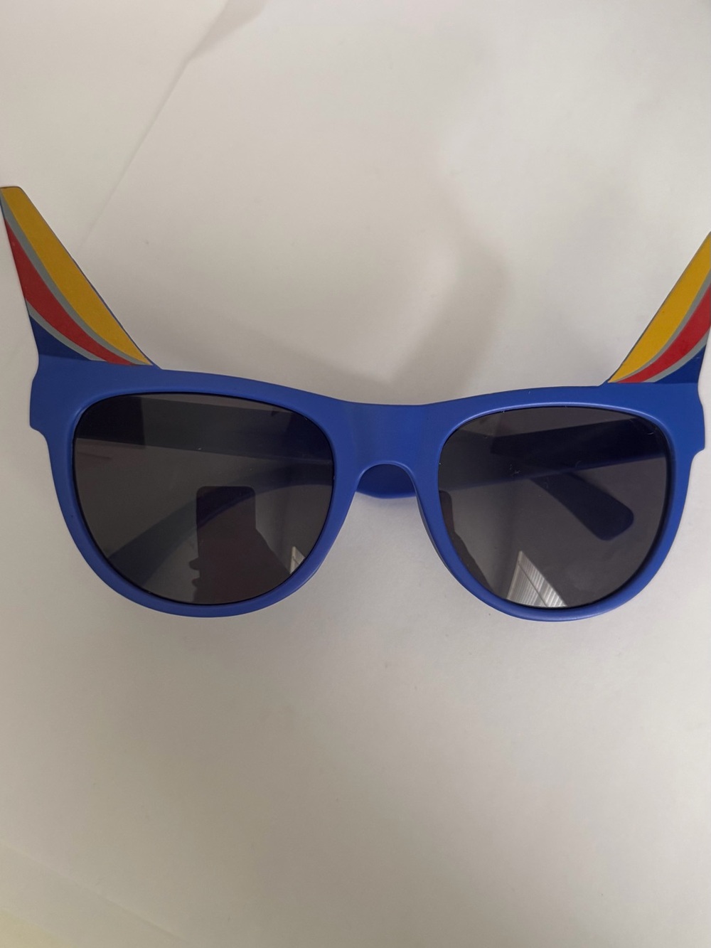 Blue Men's Sunglasses with Multicolor Temple Accents